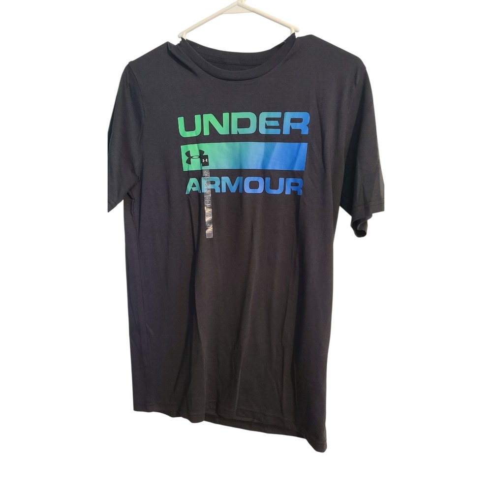 Under Armour T Shirt Loose Heat Gear Men Black Graphic Short Sleeve SM/P/CH